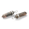 Natural Rhodonite Pointed Pendants G-M378-01P-A40-3