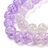 Spray Painted Crackle Glass Beads Strands DGLA-C002-6mm-07-4