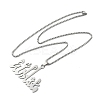 201 Stainless Steel Arabic Pendant Box Chain Necklaces for Women Men NJEW-R013-06P-4