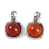 Natural Carnelian(Dyed & Heated) Square Charms KK-P283-46P-1