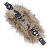 Faux Fur PU Leather Chain Belts AJEW-WH20072-55B-02-7