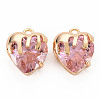 Brass Micro Pave Cubic Zirconia Charms KK-N232-302A-09-1