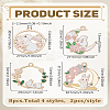 8Pcs 4 Styles Rabbit & Flower Alloy Enamel Pendants ENAM-LP0002-52-2