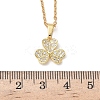 Brass Micro Pave Clear Cubic Zirconia Pendant 304 Stainless Steel Chain Necklaces for Women NJEW-D341-12B-G-5