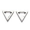 Tarnish Resistant 304 Stainless Steel Triangle Huggie Hoop Earrings STAS-J033-02B-P-1
