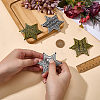 4Pcs 4 Styles Vintage SHERIFF DEPUTY Alloy Star Brooches JEWB-FG0001-80-3