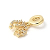 Brass Micro Pave Cubic Zirconia European Dangle Charms ZIRC-I071-22G-02-2