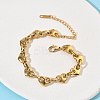 304 Stainless Steel Heart Link Chian Bracelets for Women BJEW-B158-06G-3