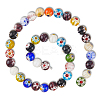 3 Strands Handmade Millefiori Glass Round Bead Strands LAMP-LT0001-16D-6