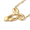 Ion Plating(IP) 304 Stainless Steel Cable Chain Bowknot Pendant Necklaces NJEW-Z041-03G-02-1