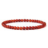 4mm Round Natural Carnelian Beads Bracelet for Men X-KG3069-11-1