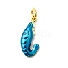 Brass Enamel Sea Animals Pendants KK-I378-14G-A-2