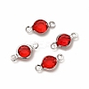 304 Stainless Steel with Glass Connector Charms STAS-G305-08P-02-3