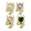 Rack Plating Alloy Rhinestone Pendants PALLOY-F312-14G-1