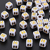 Opaque White Acrylic Beads MACR-Q242-010N-1
