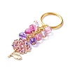 4Pcs Grape/Flower/Heart/Butterfly Alloy Enamel Pendant Keychain KEYC-JKC00412-04-5