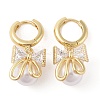Rack Plating Brass Micro Pave Clear Cubic Zirconia Leverback Earrings for Women EJEW-G394-41G-1