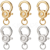 6Pcs 2 Colors Brass Micro Pave Cubic Zirconia Lobster Claw Clasps ZIRC-BBC0003-27-1