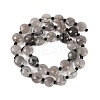 Natural Tourmalinated Quartz Beads Strands G-B094-A25-01-4