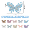 30Pcs 10 Colors Polyester Iron on/Sew On Patches PATC-HS0001-03-2