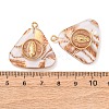 304 Stainless Steel Resin Pendants STAS-F352-07F-09-3