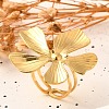 Flower 304 Stainless Steel Open Cuff Ring for Women RJEW-R006-03G-01-1