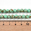 Synthetic Gold Line Turquoise Beads Strands G-A255-A03-02B-5