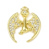Brass Micro Pave Clear Cubic Zirconia Pendants LS-KK-L238-04G-1
