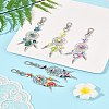 10Pcs 5 Styles Starfish Turtle Synthetic Turquoise & Alloy Pendant Decoration HJEW-FZ00041-8
