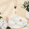 Brass Micro Pave Cubic Zirconia Butterfly Pendant Decorations HJEW-DR00024-4
