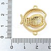 Rack Plating Brass Micro Pave Clear Cubic Zirconia Fish Connector Charms kk-A234-46G-3