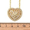 Brass Pave Clear Cubic Zirconia Heart Pendant Necklaces for Women NJEW-K381-07B-G-5