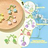 6Pcs 6 Colors Handmade Glass Seed Beaded Lily of The Valley Pendants SEED-CJ0001-25-3