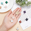 10Pcs 10 Colors Rose Quartz & Quartz Crystal & Amethyst & Picture Jaspe & Opalite & Turquoise & Blue Goldstone & Goldstone & Howlite & Malachite Gemstone Pendants G-SC0002-01-3