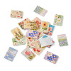 22Pcs 11 Style Embossed Printed Acrylic Pendants MACR-CW0001-11-4
