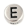 925 Sterling Silver Flat Round with Letter Beads STER-G044-01AS-E-1
