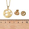Football 201 Stainless Steel Pendant Necklaces & Stud Earrings Sets for Women SJEW-Q025-01G-5