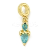 Rack Plating Brass Pave Light Blue Cubic Zirconia Lipstick European Dangle Charms KK-Z067-53G-1