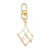 Brass Braided Chain Pouch Empty Stone Holder Pendant Decorations HJEW-JM01241-01-2