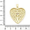 Brass Micro Pave Clear Cubic Zirconia Pendants KK-S510-31G-04-3
