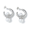 Pearl 304 Stainless Steel Stud Earrings EJEW-U004-07P-1