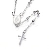 Non-Tarnish 304 Stainless Steel Rosary Bead Necklaces LS-NJEW-D285-40P-1