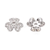 Brass Micro Pave Clear Cubic Zirconia Bead Caps KK-Q071-11P-02-2