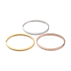3Pcs 3 Color Ion Plating(IP) 304 Stainless Steel Roman Numerals Bangle BJEW-B055-04-1