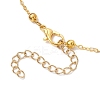 2Pcs 2 Colors Brass & Faceted Round Glass Beaded Flower Link Chain Necklaces NJEW-JN05296-6