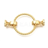 Flat Round Rack Plating Brass Fold Over Clasps LS-KK-S508-20G-1