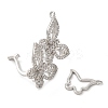 Brass Micro Pave Clear Cubic Zirconia Fold Over Clasps KK-G505-24C-P-2