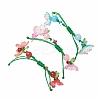 3Pcs Floral Acrylic Beads Braided Bead Bracelets for Women BJEW-MZ00184-5