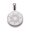 Non-Tarnish 304 Stainless Steel Pendants STAS-F252-16P-1
