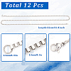 12Pcs 201 Stainless Steel Box Chain Necklaces Set NJEW-SC0001-16-2